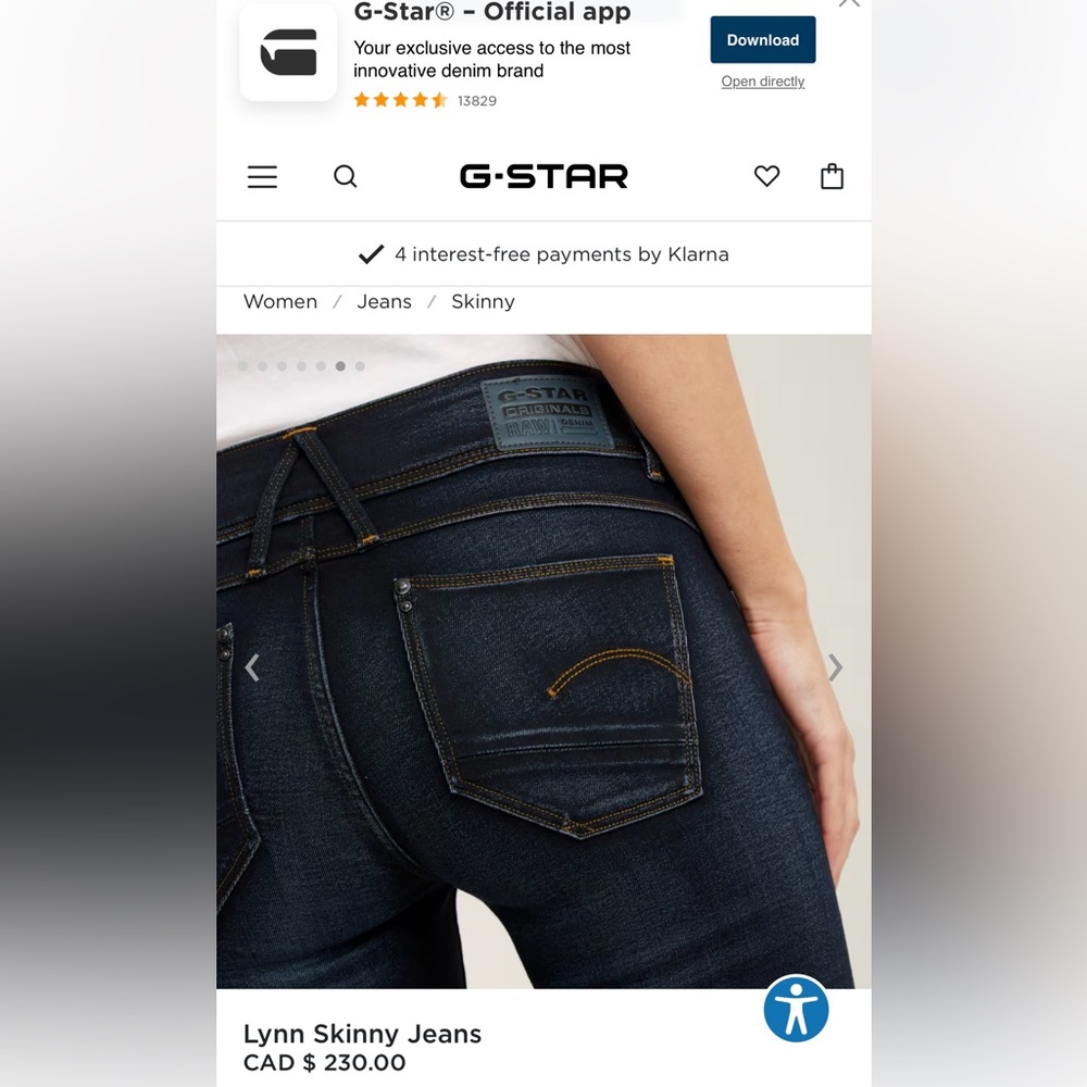 NWOT G-Star Dark Blue Women's Skinny Jeans like new! 30/32